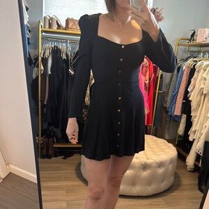 Elegant Black Button-Down Dress